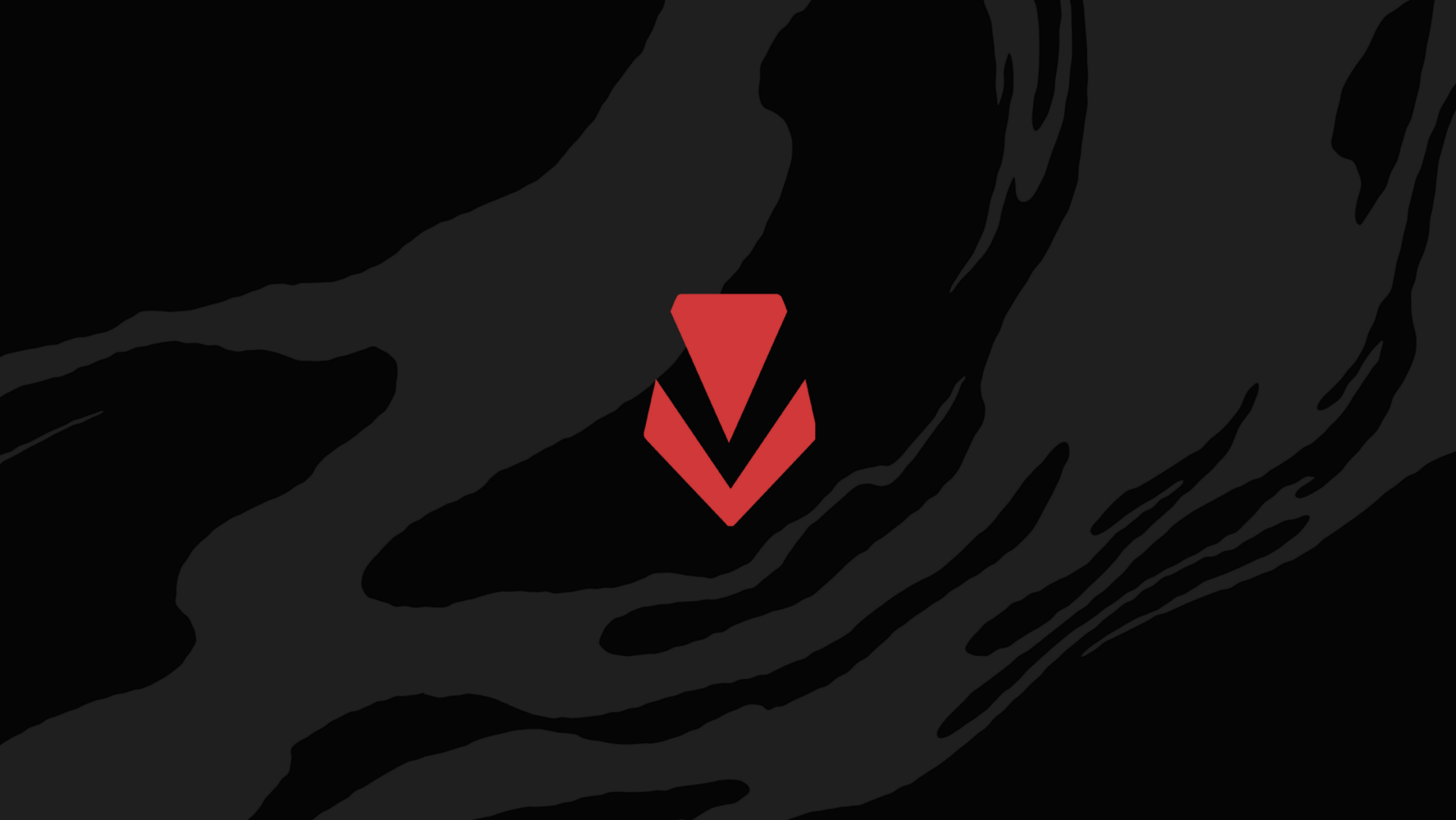 The red Vanguard chevron logo centered on a dark, marbled black background, the official branding for Riot Games' Vanguard anti-cheat system.